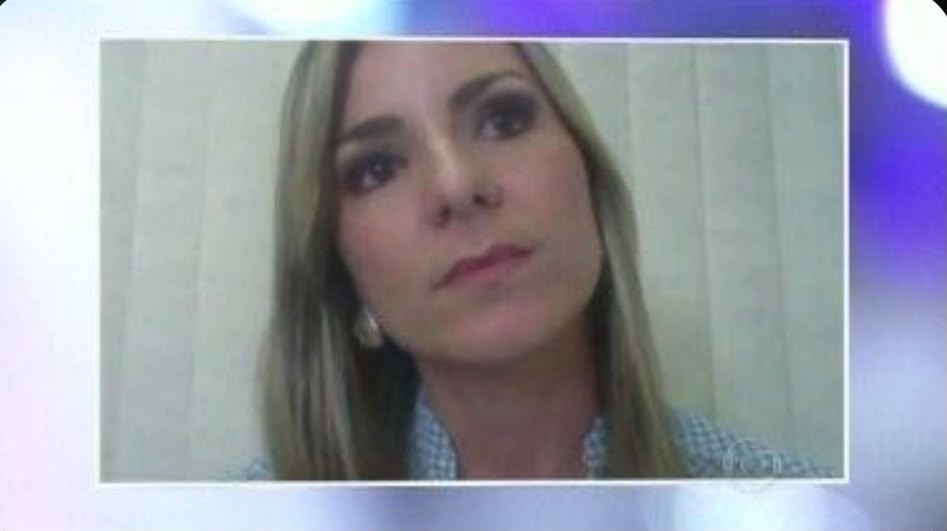 Dra. Cinthya Andrade, por videochamada, no programa Encontro com Fátima Bernardes, da TV Globo, em 2013